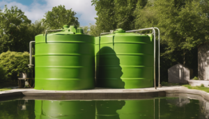 Effective Algae Removal Techniques for Water Tanks - A professional technician in protective gear cleaning a large underground water tank.