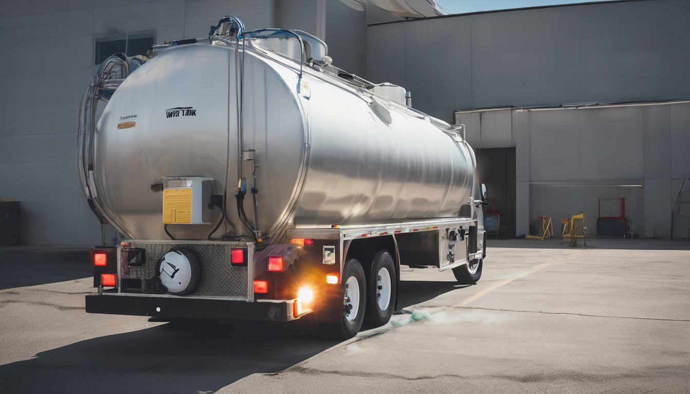 [Proper Ventilation Techniques During RV Water Tank Cleaning - A technician using a fan to ensure proper air circulation during cleaning]