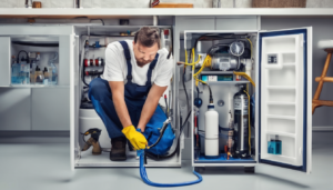 Regular Maintenance Checklist for Boat Water Maker Systems - Inspection of RO membrane components on a boat in the BVI.