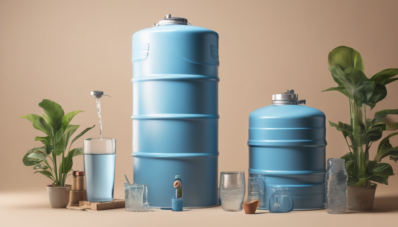 What is the best way to sanitize a fresh water tank for drinking - Technician inspecting an underground water tank before sanitation process.