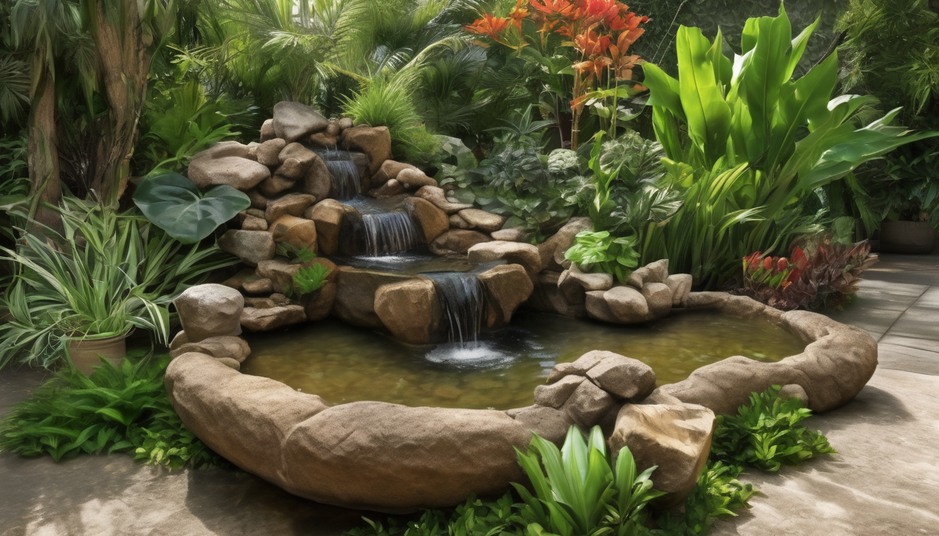 Ensuring Hygiene in Exotic Garden Water Features - Clean and safe water treatment for your outdoor oasis.