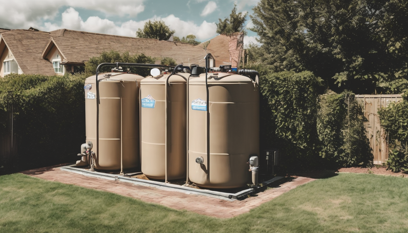 How Often Should You Clean Your Residential Water Tank? - Professional technician inspecting a clean water storage tank in a villa setting.