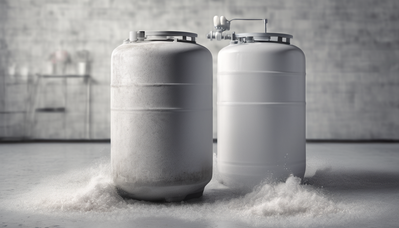 Is salt residue from a water softener normal and safe for concrete and hot water tanks? - Proper tank cleaning and maintenance guide.