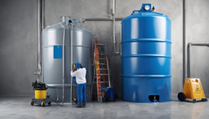 Benefits of Professional Water Tank Cleaning Services - technician cleaning water storage tank