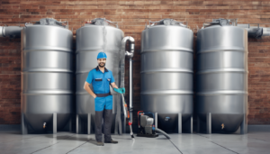 Emergency Water Tank Cleaning Cost Dubai - technician performing emergency tank disinfection