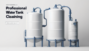 Professional Water Tank Cleaning Process Step by Step - technician performing high-pressure washing inside water tank