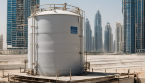 Professional Water Tank Disinfection Methods Dubai - technician applying approved disinfectant in residential water storage tank