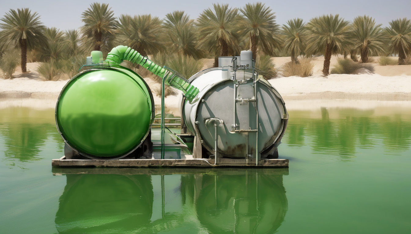 Safe chemicals for algae removal in Dubai tanks - professional water treatment process