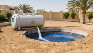 Septic Tank Inspection Cost Dubai Analysis - professional technician assessing villa septic system