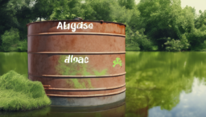 Signs your water tank has algae contamination - green water in glass showing algal growth
