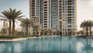 Testing water quality in Dubai residential buildings - professional technician collecting water samples