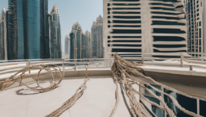 Rope Access Safety Standards for Dubai High-Rise Cleaning - technician performing controlled descent on Dubai skyscraper